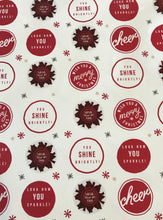 Load image into Gallery viewer, Wishing you a Merry Christmas! You Shine Brightly- White &amp; Red Wrapping Paper