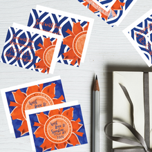 Load image into Gallery viewer, Blue &amp; Orange &quot;Sunshine&quot; Collection #ShineItForward 4-Pack Stationery Set