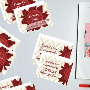 Crimson & Pearl White "Sister" Collection #ShineItForward 8-Pack Stationery Set