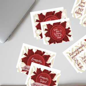 Crimson & Pearl White "Sister" Collection #ShineItForward 4-Pack Stationery Set
