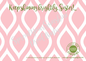 Rose Pink & Green "Sister" Collection #ShineItForward Individual Stationery Set