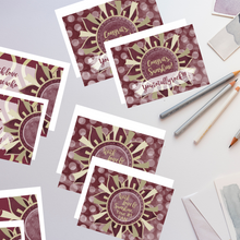 Load image into Gallery viewer, Garnet &amp; Gold &quot;Sunshine&quot; Collection #ShineItForward 8-Pack Stationery Set