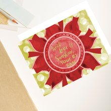 Load image into Gallery viewer, Scarlet Red &amp; Olive Green &quot;Sister&quot; Collection Individual Stationery Card