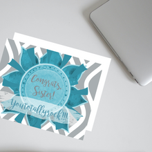 Load image into Gallery viewer, Teal &amp; Gray &quot;Sister&quot; Collection Individual Stationery Card