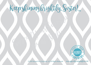 Teal & Gray "Sister" Collection #ShineItForward Individual Stationery Set