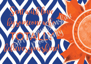 Blue & Orange "Sunshine" Collection #ShineItForward Individual Stationery Set