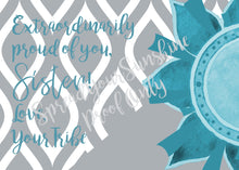 Load image into Gallery viewer, Teal &amp; Gray &quot;Sister&quot; Collection #ShineItForward Individual Stationery Set