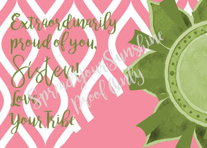 Rose Pink & Green "Sister" Collection #ShineItForward 4-Pack Stationery Set