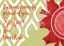 Load image into Gallery viewer, Scarlet Red &amp; Olive Green &quot;Sister&quot; Collection #ShineItForward Individual Stationery Set