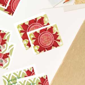 Scarlet Red & Olive Green "Sister" Collection #ShineItForward 8-Pack Stationery Set