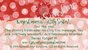Scarlet Red & Olive Green "Sister" Collection Positivity Cards