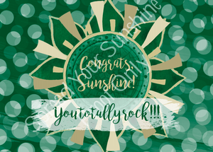 Green & Gold "Sunshine" Collection Individual Stationery Card