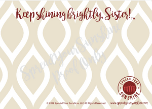 Crimson & Pearl White "Sister" Collection Individual Stationery Card