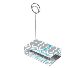 Teal & Gray "Sister" Collection Tall Card Holders