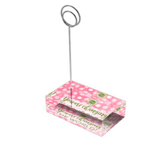 Rose Pink & Green "Sister" Collection Tall Card Holders
