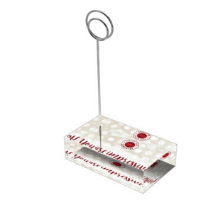Crimson & Pearl White "Sister" Collection Tall Card Holders