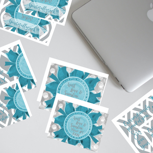 Teal & Gray "Sister" Collection #ShineItForward 4-Pack Stationery Set