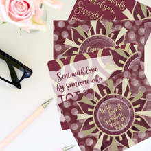 Load image into Gallery viewer, Garnet &amp; Gold &quot;Sunshine&quot; Collection Traditional Stationery Set