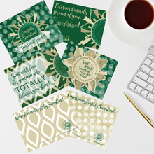 Load image into Gallery viewer, Green &amp; Gold &quot;Sunshine&quot; Collection Traditional Stationery Set