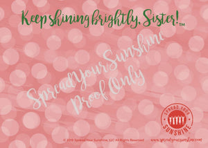 Scarlet Red & Olive Green "Sister" Collection Individual Stationery Card