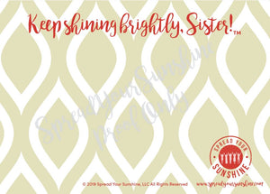 Scarlet Red & Olive Green "Sister" Collection Individual Stationery Card