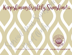 Garnet & Gold "Sunshine" Collection Individual Stationery Card