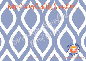 Blue & Orange "Sunshine" Collection Individual Stationery Card